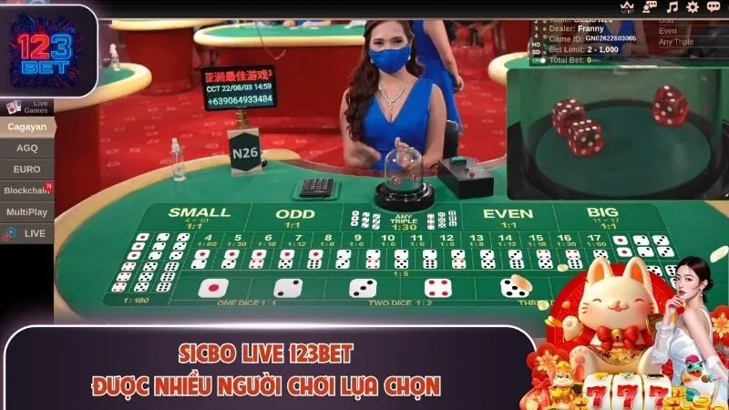 Sicbo Live 123Bet được nhiều người chơi lựa chọn